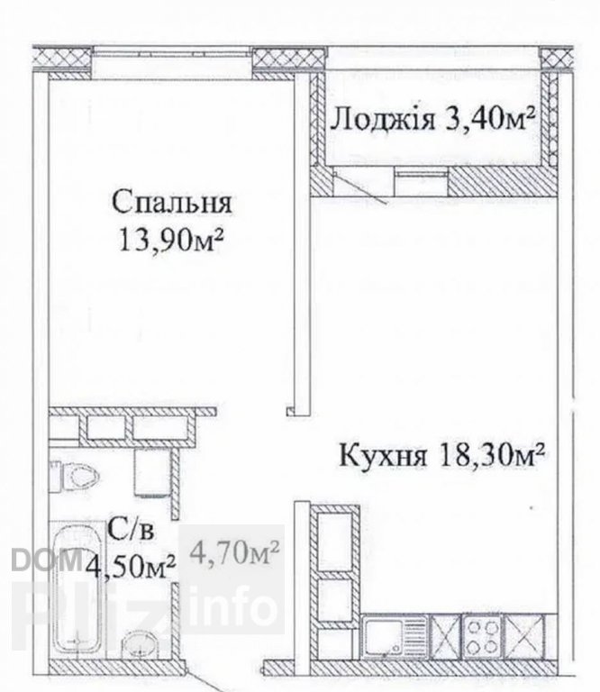 Продам 1-комнатную квартиру 40 000$(901 за м2) id 5242251 Dom.pliz.info изображение 1