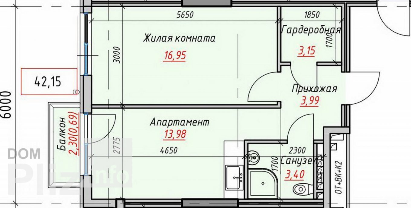 Продається 1-кімнатна квартира 51 000$(1 159 за м2) id 5243162 Dom.pliz.info изображение 4