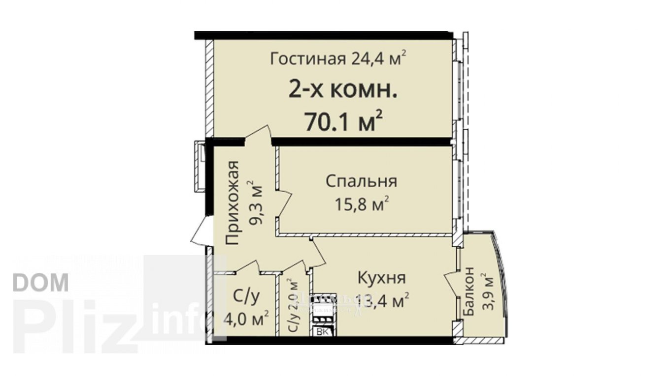 Продається 2-кімнатна квартира 63 000$(899 за м2) id 5242924 Dom.pliz.info изображение 1