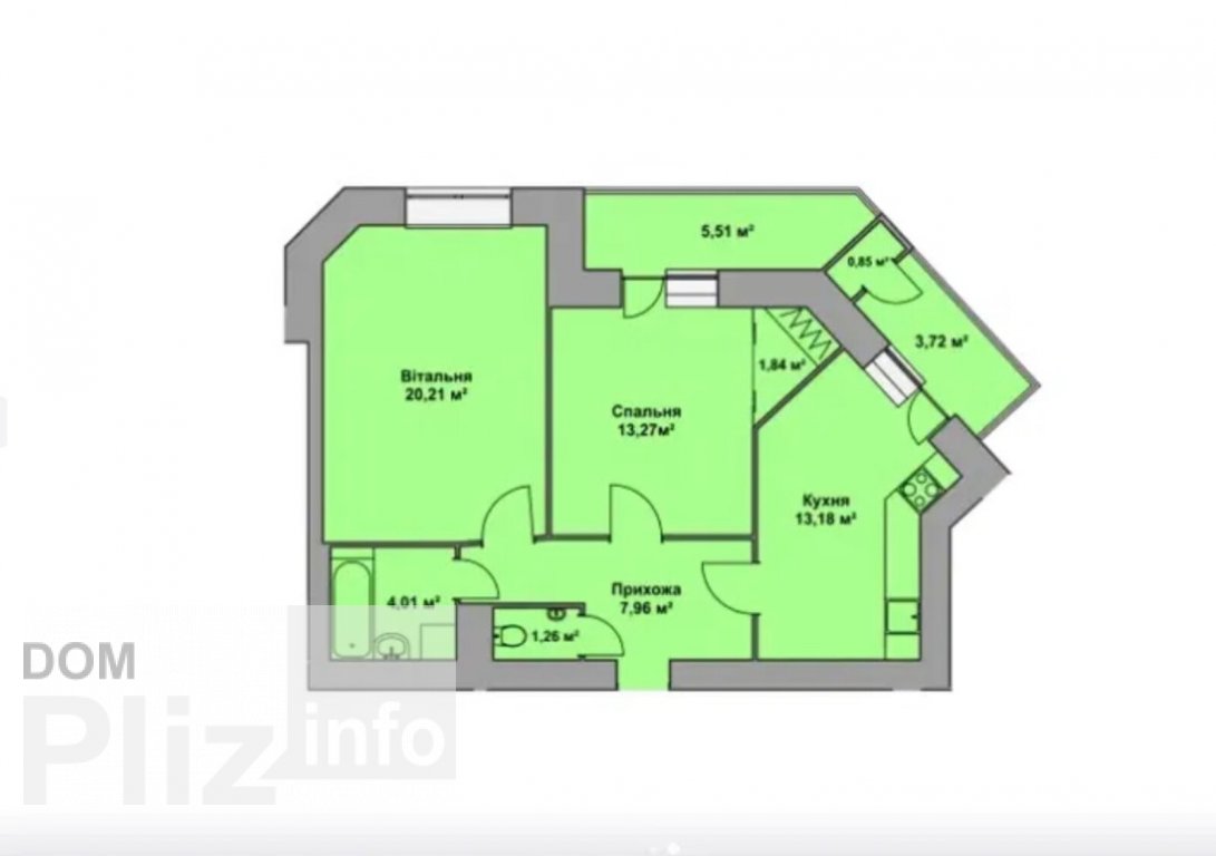 Продається 2-кімнатна квартира 47 000$(671 за м2) id 5243104 Dom.pliz.info изображение 4