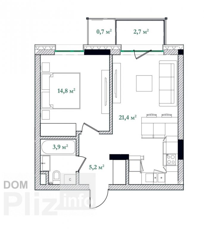 Продам 1-комнатную квартиру 174 960$(3 571 за м2) id 5242605 Dom.pliz.info изображение 5