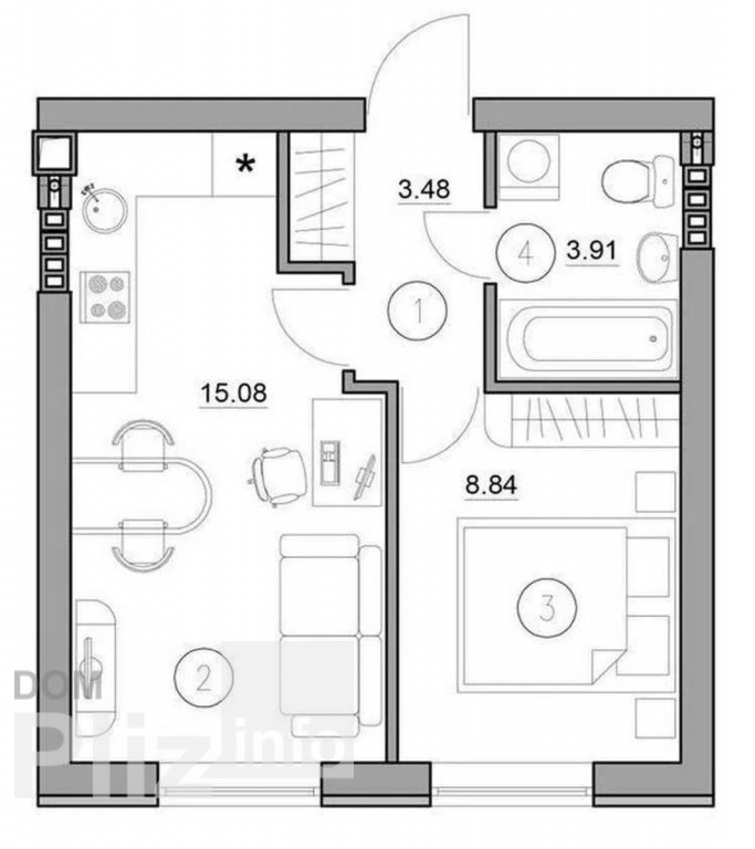 Продам 1-комнатную квартиру 38 000$(1 267 за м2) id 5242677 Dom.pliz.info изображение 4